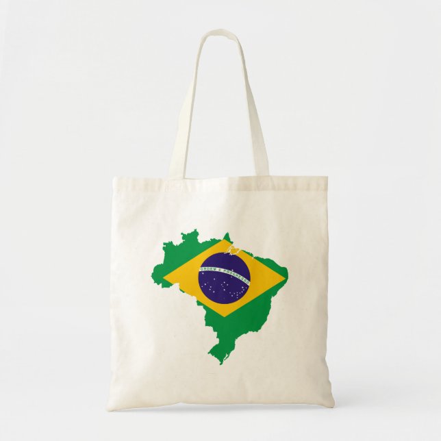 Bolsa Tote mapa de bandeira do brasil (Frente)