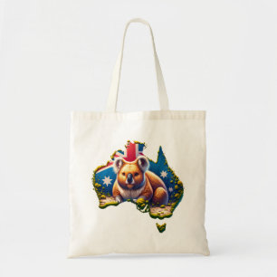Bolsa Tote Mapa de bandeira do Urso Koala, na Austrália