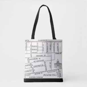 Bolsa Tote Mapa de Beacon Hill de Boston 
