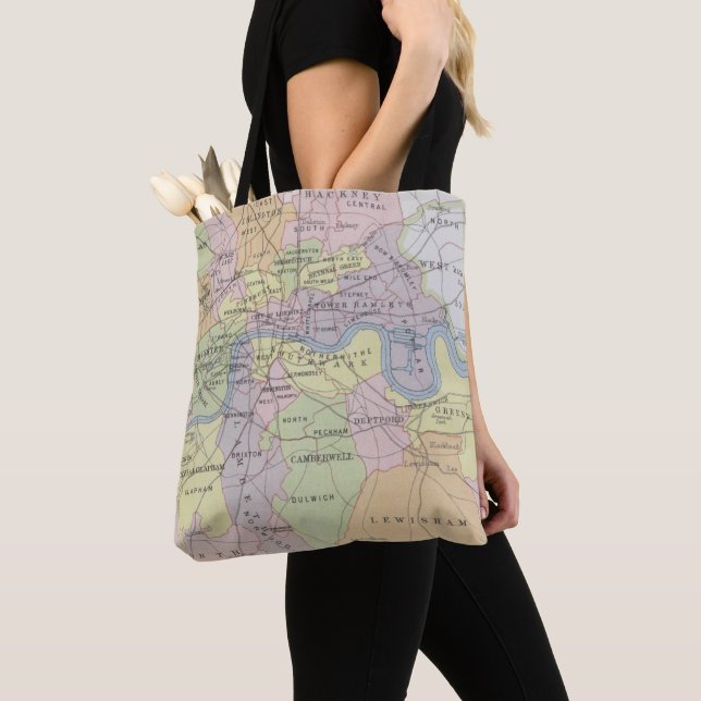 Bolsa Tote Mapa de cidades parlamentares metropolitanas (Close Up)
