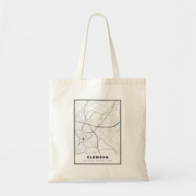 Bolsa Tote Mapa de Clemson (Frente)