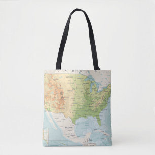 Bolsa Tote Mapa de cor retro do mundo