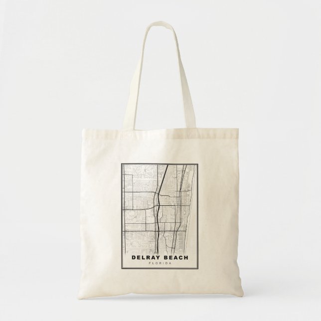 Bolsa Tote Mapa de Delray Beach (Frente)