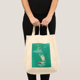 Bolsa Tote Mapa de férias de Andros Bahamas.