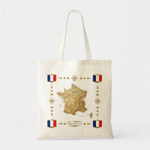 Bolsa Tote Mapa de France + Saco das bandeiras