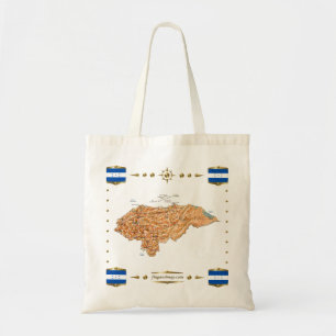 Bolsa Tote Mapa de Honduras + Saco das bandeiras