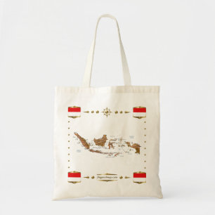 Bolsa Tote Mapa de Indonésia + Saco das bandeiras