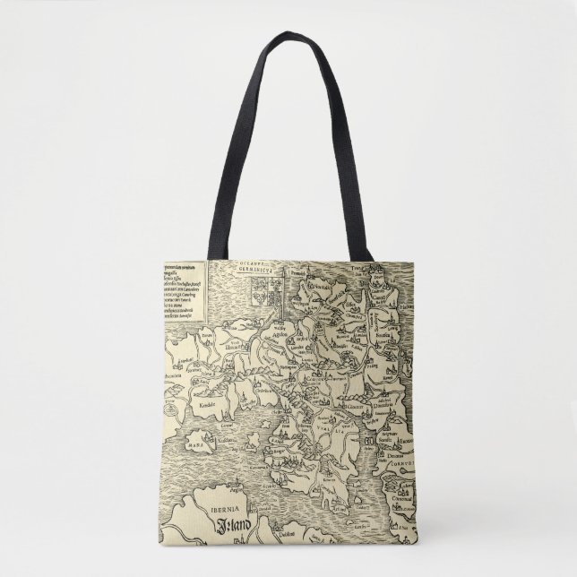 Bolsa Tote Mapa de Inglaterra em Ptolemy 's Geographia (Frente)