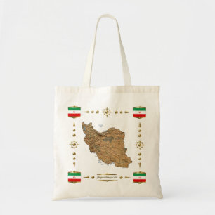 Bolsa Tote Mapa de Irã + Saco das bandeiras