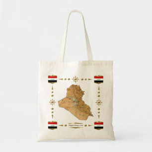 Bolsa Tote Mapa de Iraque + Saco das bandeiras