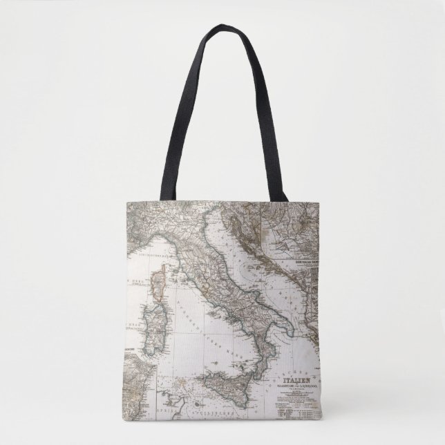 Bolsa Tote Mapa de Italia por Stieler (Frente)