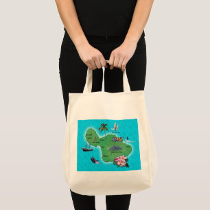 Bolsa Tote Mapa de Maui