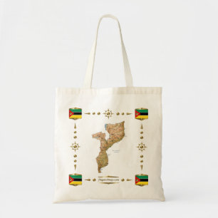Bolsa Tote Mapa de Mozambique + Saco das bandeiras