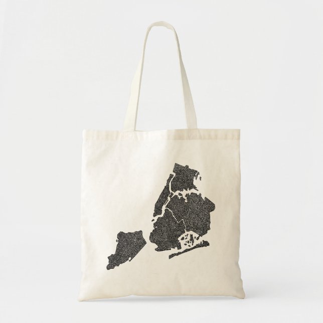 Bolsa Tote Mapa de Nova Iorque Borough (Frente)