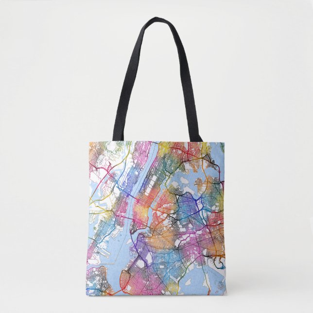 Bolsa Tote Mapa de Nova Iorque Nova Iorque (Frente)