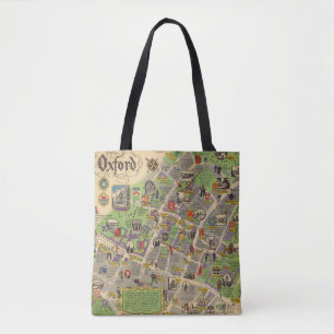 Bolsa Tote Mapa de Oxford, Inglaterra (estradas de ferro