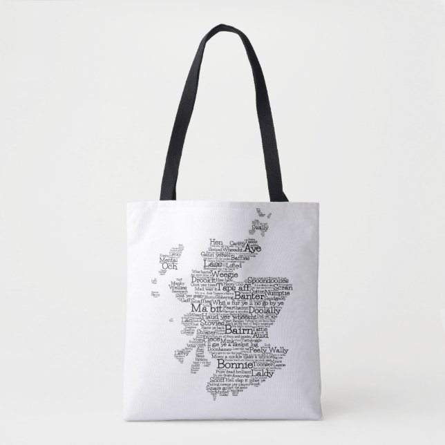 Bolsa Tote Mapa de Palavras de Slang Escocês (Frente)