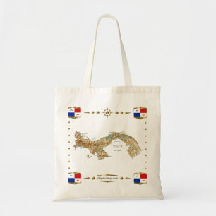 Bolsa Tote Mapa de Panamá + Saco das bandeiras