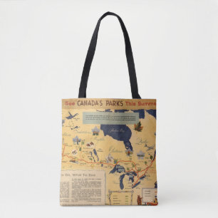 Bolsa Tote Mapa de parques de Canadá - de Canadá