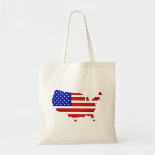 Bolsa Tote Mapa de pavilhão americano dos Estados Unidos da