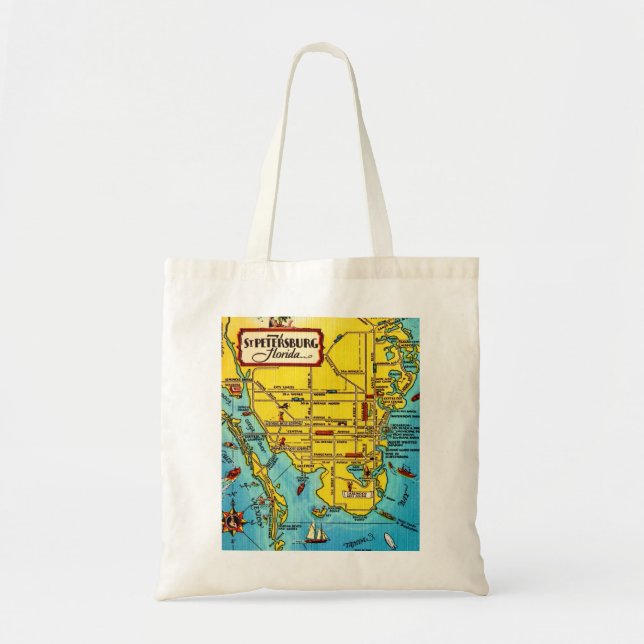 Bolsa Tote Mapa de São Petersburgo (Frente)