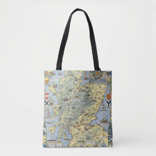 Bolsa Tote Mapa de Scotland histórico