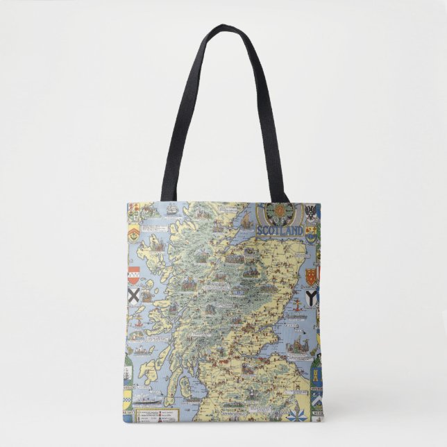 Bolsa Tote Mapa de Scotland histórico (Frente)