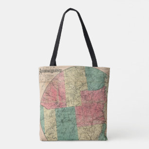 Bolsa Tote Mapa de Stoddard da Selvagem de Adirondack, 1883