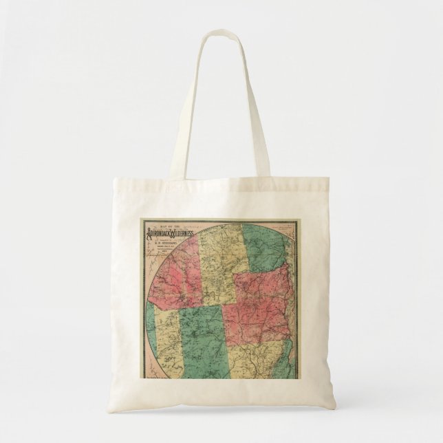 Bolsa Tote Mapa de Stoddard da Selvagem de Adirondack, 1883 (Frente)