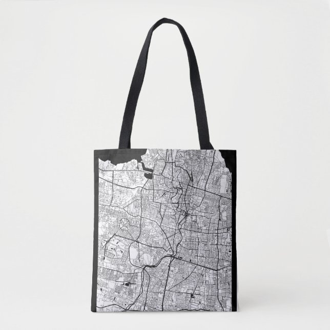 Bolsa Tote Mapa de Surabaya Indonésia (Frente)