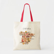Mapa de viagem da Espanha (Impressão de um lado)