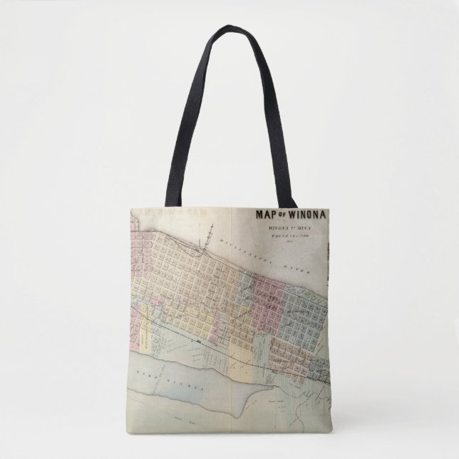 Bolsa Tote Mapa de Winona, Minnesota (Frente)