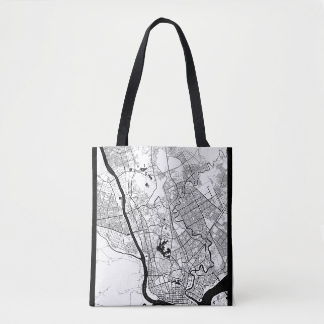 Bolsa Tote Mapa de Yangon Myanmar (Frente)