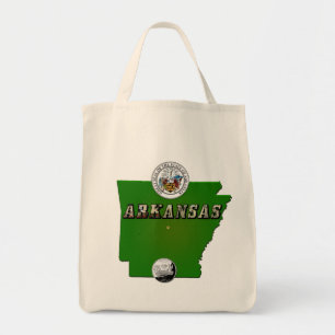 Bolsa Tote Mapa do Arkansas, Selo e Serviço Estatal Faux Quar