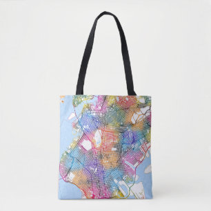 Bolsa Tote Mapa do Brooklyn em Nova Iorque
