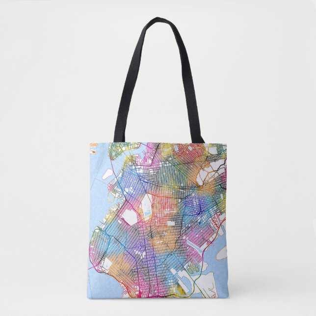 Bolsa Tote Mapa do Brooklyn em Nova Iorque (Frente)