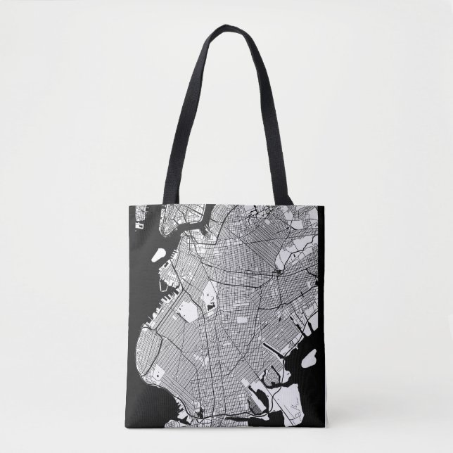 Bolsa Tote Mapa do Brooklyn Nova York (Frente)