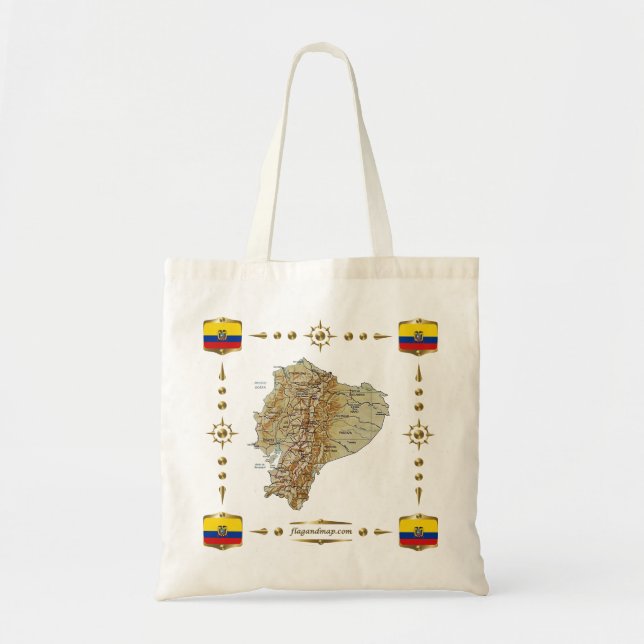 Bolsa Tote Mapa do Equador + Saco de Sinalizadores (Frente)