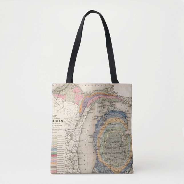 Bolsa Tote Mapa do estado de Michigan (Frente)