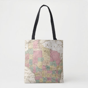 Bolsa Tote Mapa do estado de Wisconsin