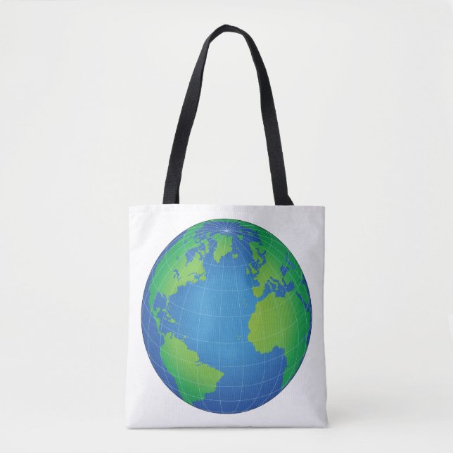 Bolsa Tote Mapa do Globo Mundial (Frente)