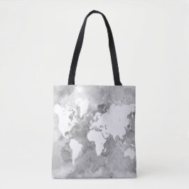 Bolsa Tote Mapa do mundo da cinza 49