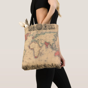 Bolsa Tote Mapa do mundo que mostra o Império Britânico