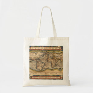Bolsa Tote Mapa do Mundo Vintage de Abraham Ortelius 1564