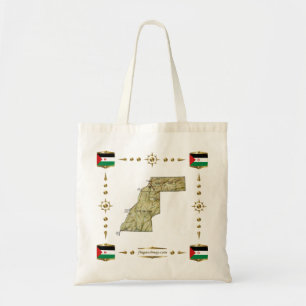 Bolsa Tote Mapa do Sara Ocidental + Bandeiras