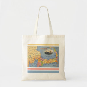 Bolsa Tote Mapa do Velho Cabo Cod Massachusetts