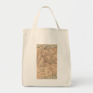 Bolsa Tote Mapa do vintage do canal do Panamá (1885)