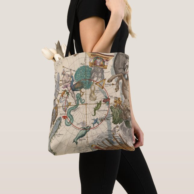 Bolsa Tote Mapa do vintage do pólo sul (Close Up)