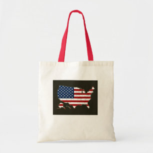 Bolsa Tote Mapa dos EUA com bandeira americana