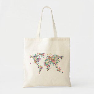 Bolsa Tote Mapa dos Gatos do Mapa Mundial